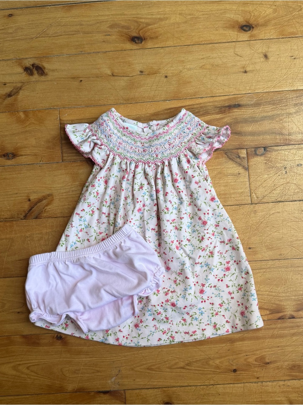 Edgehill Collection Smocked Dress with Light Pink Bloomers